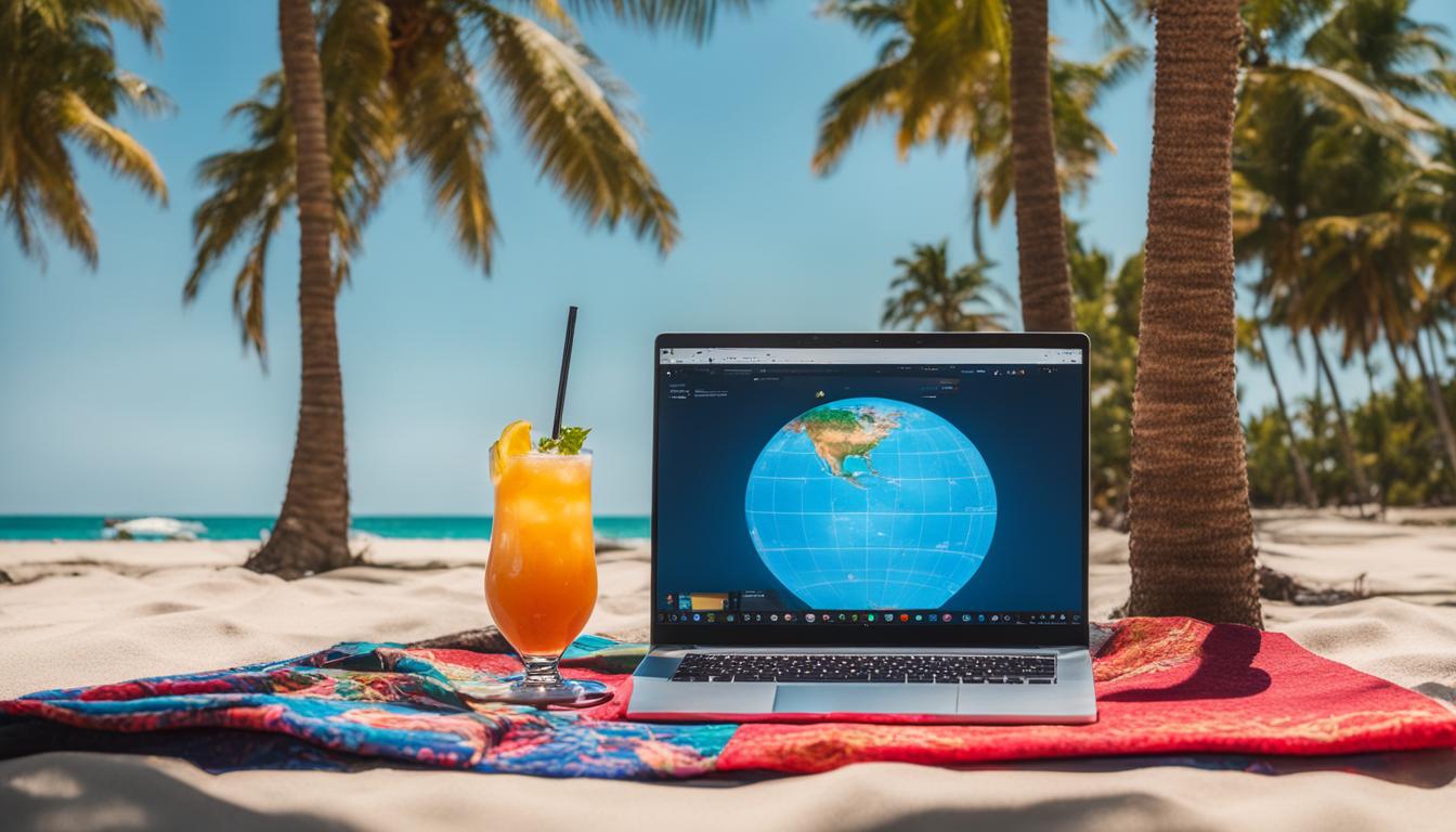 Digital nomad working remotely