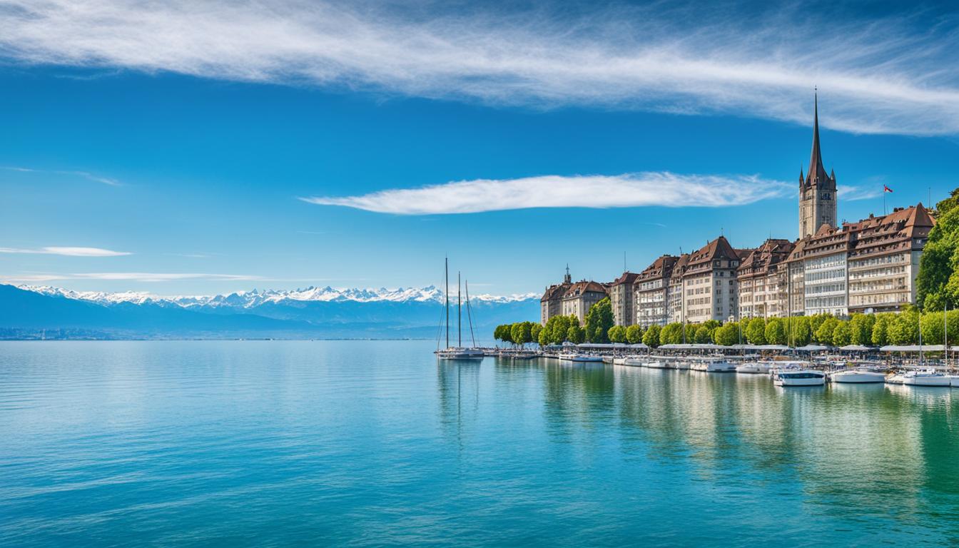 lakeside city in Lausanne