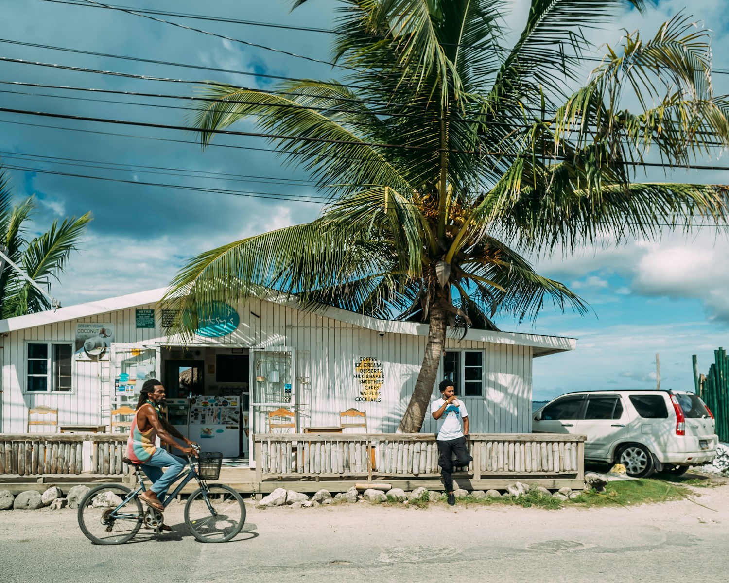 man in black shirt riding bicycle near palm tree during daytime