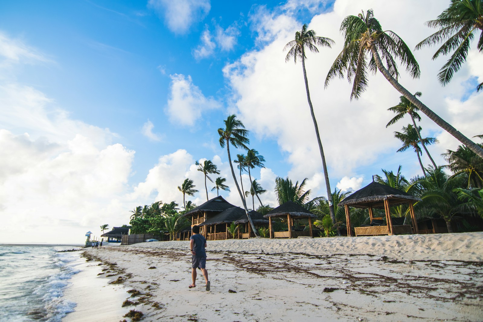 man walking on seashore